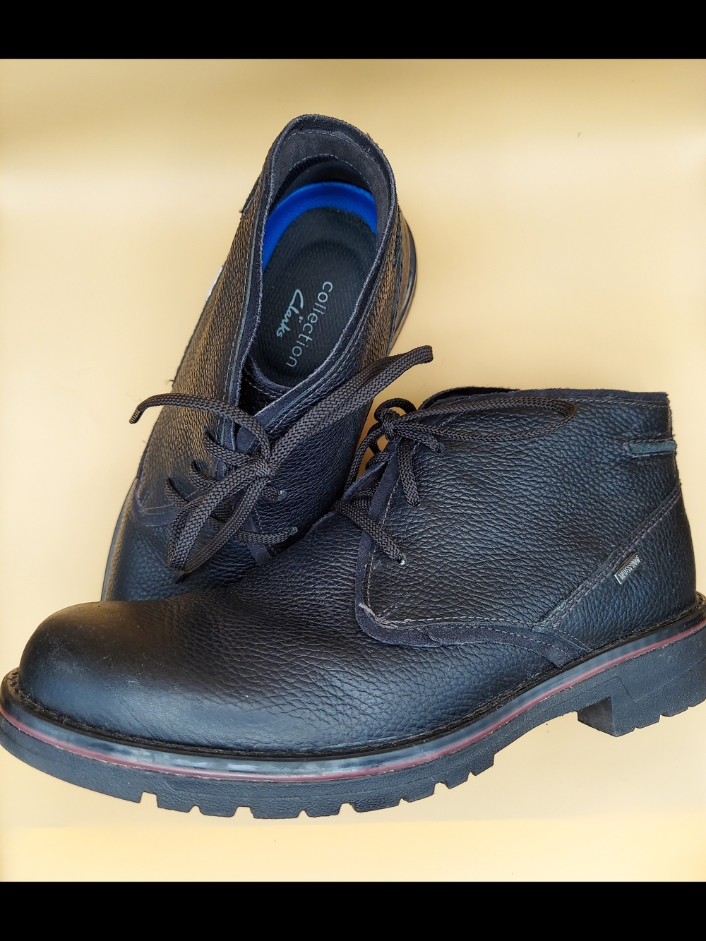 Men's Clarks Black Leather Chukka Boots